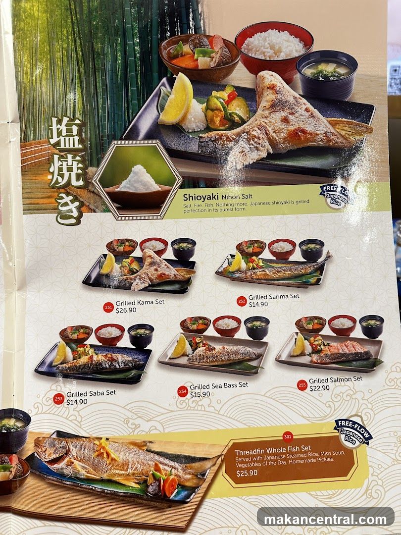 Japanese Grilled Fish Menu