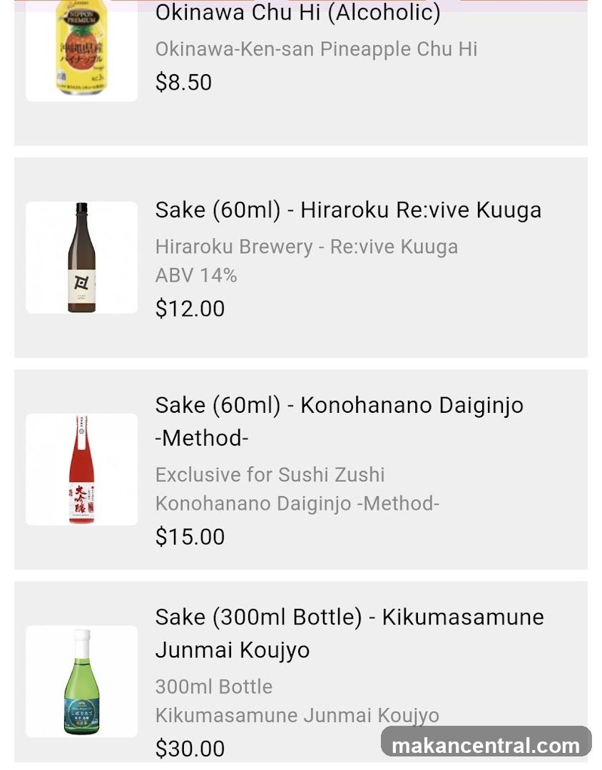 Sake Menu