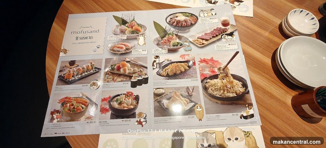 Mofusand Sushi Tei Collaboration Menu