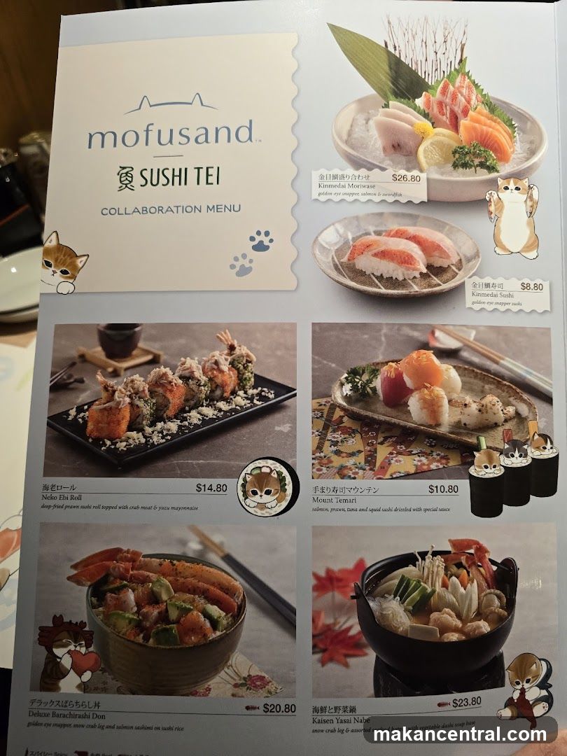 Mofusand x Sushi Tei Collaboration Menu