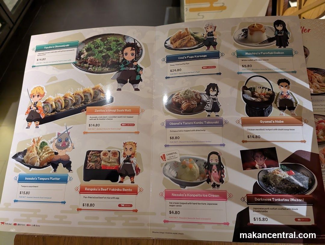 Demon Slayer Menu