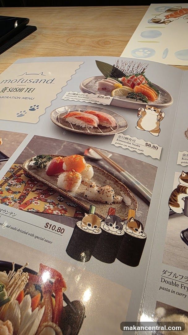Mofusand Sushi Tei Collaboration Menu