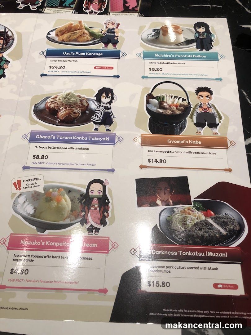 Demon Slayer Menu