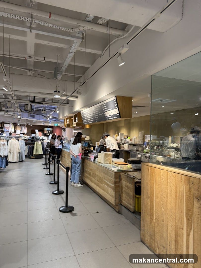 Cafe counter with customers