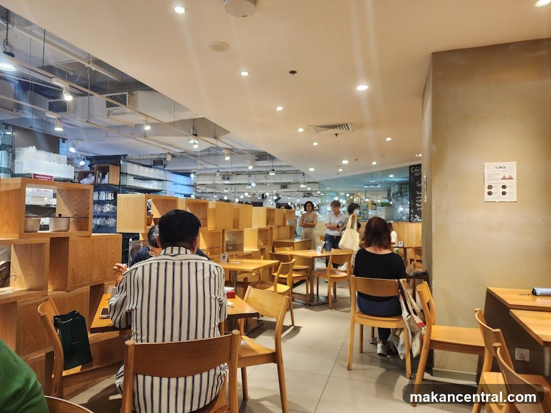 Cafe Interior with Wooden Furniture