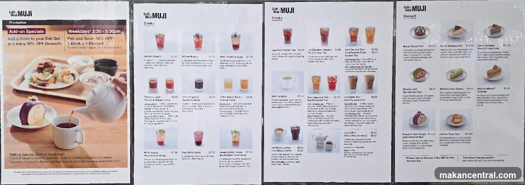 MUJI Cafe Menu