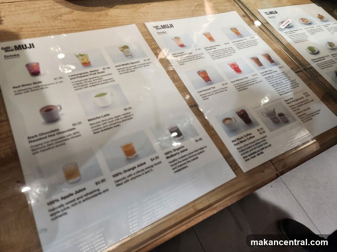Cafe Meal MUJI Drinks Menu