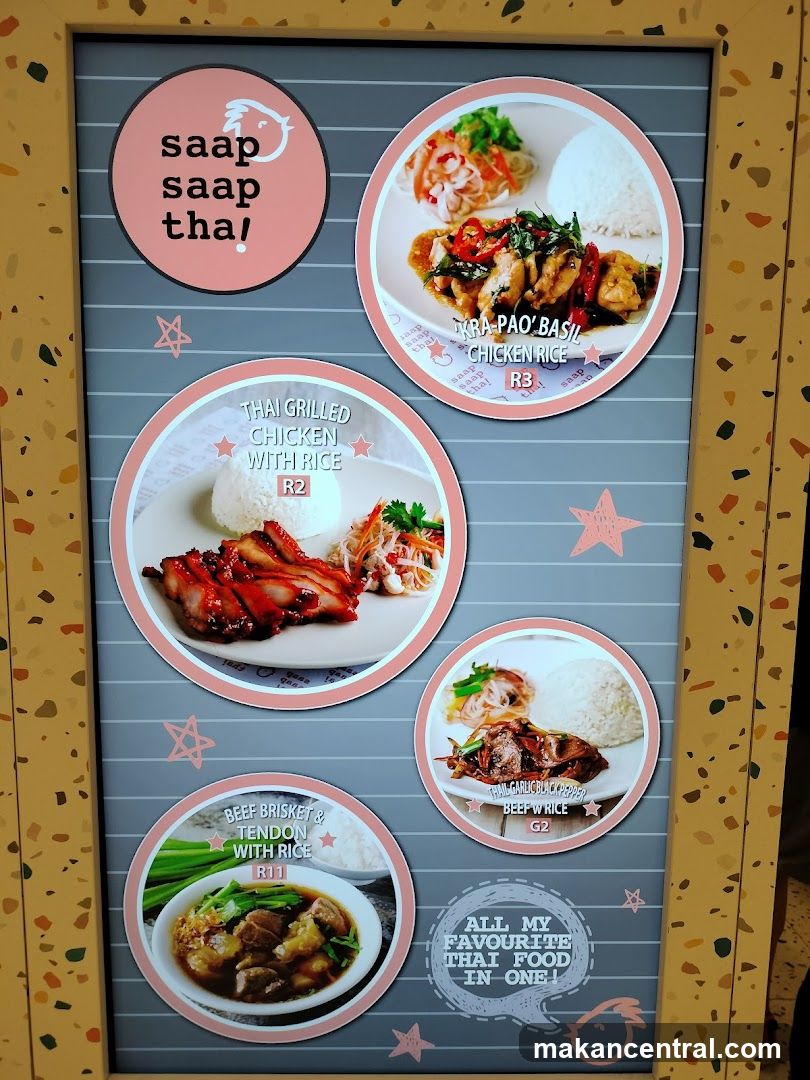 Saap Saap Thai Menu