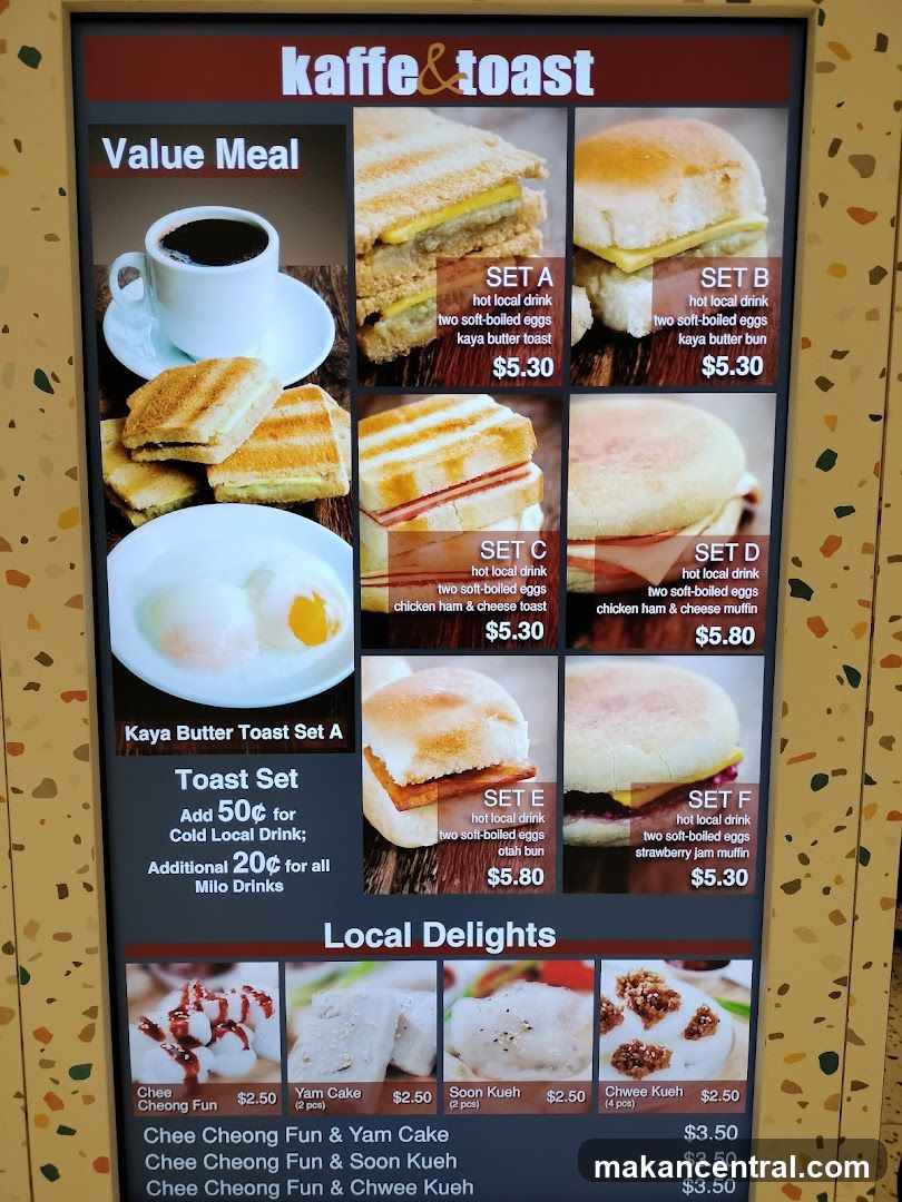 kaffe & toast Menu