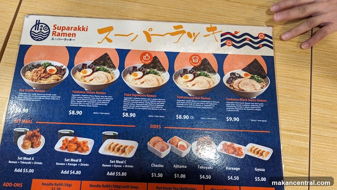Suparakki Ramen Menu