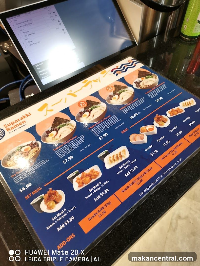 Suparakki Ramen Menu