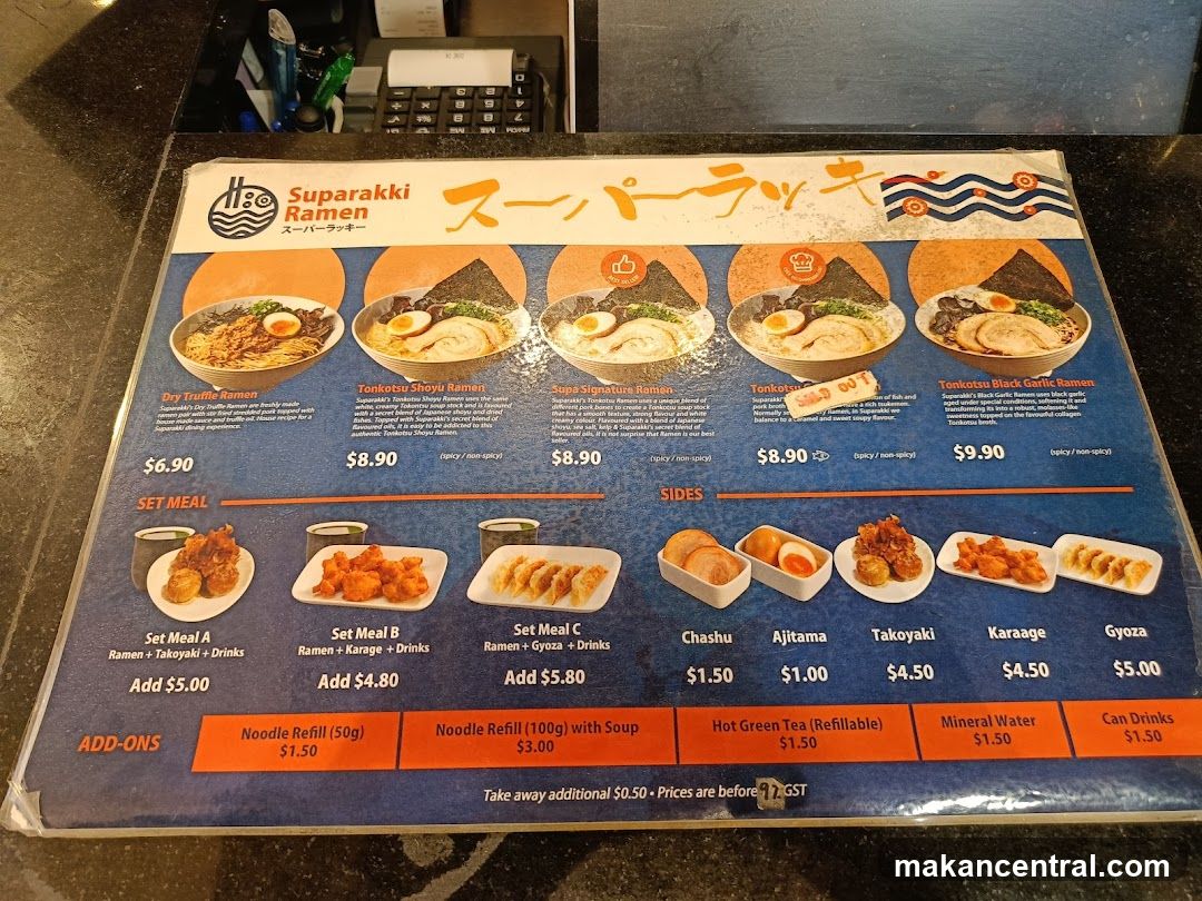 Suparakki Ramen Menu