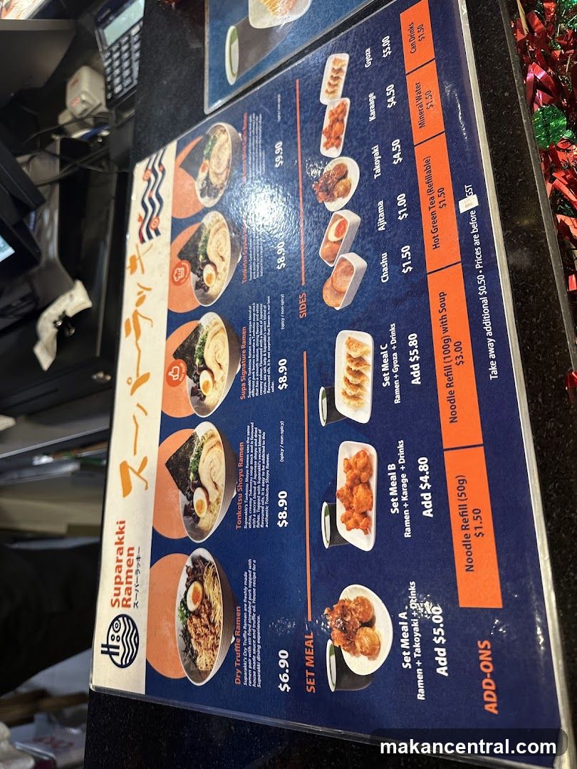 Suparakki Ramen Menu