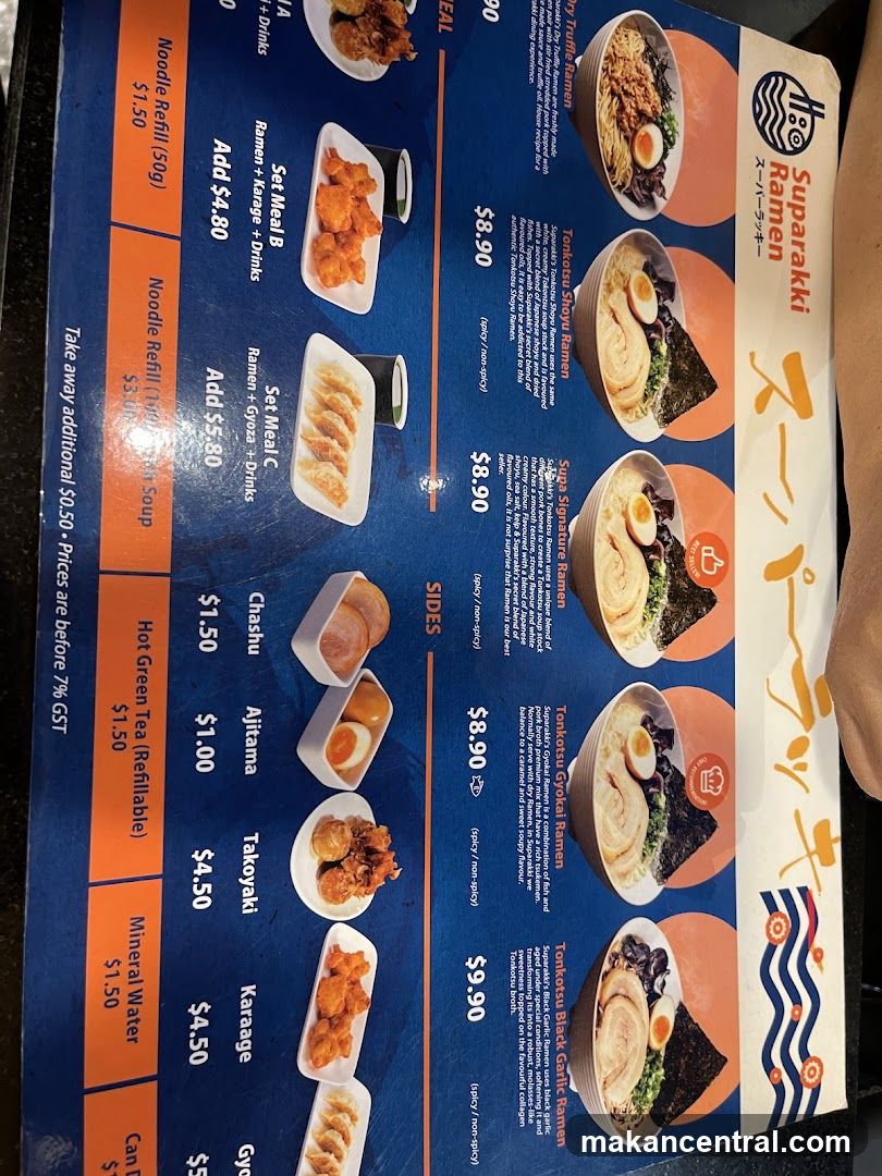 Suparakki Ramen Menu