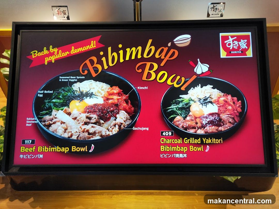 Bibimbap Bowl Menu
