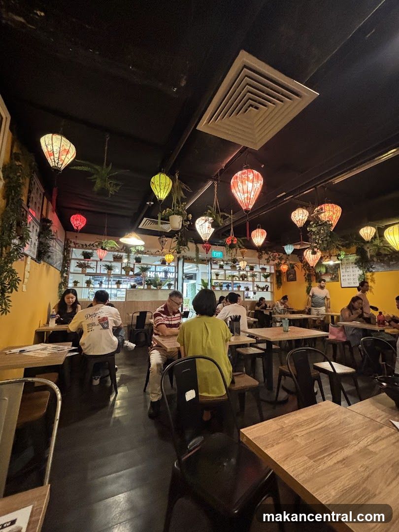 Restaurant Interior with Lanterns