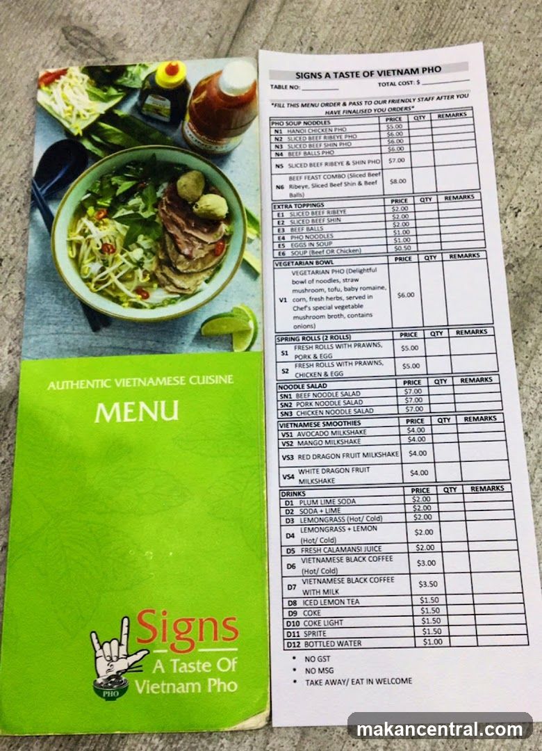 SIGNS A TASTE OF VIETNAM PHO