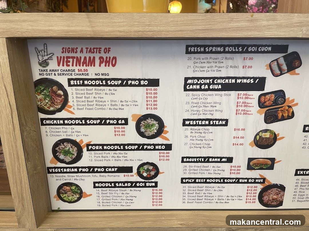 Signs a Taste of Vietnam Pho