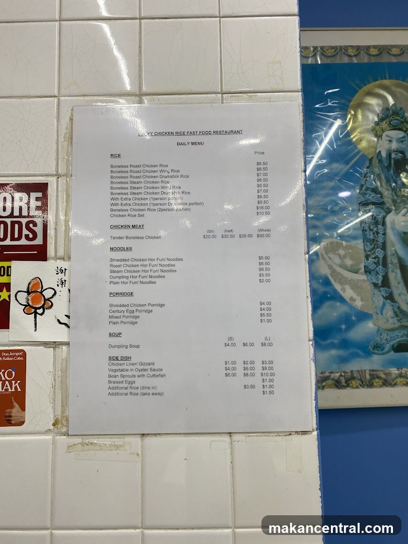 LUCKY CHICKEN RICE FAST FOOD RESTAURANT DAILY MENU