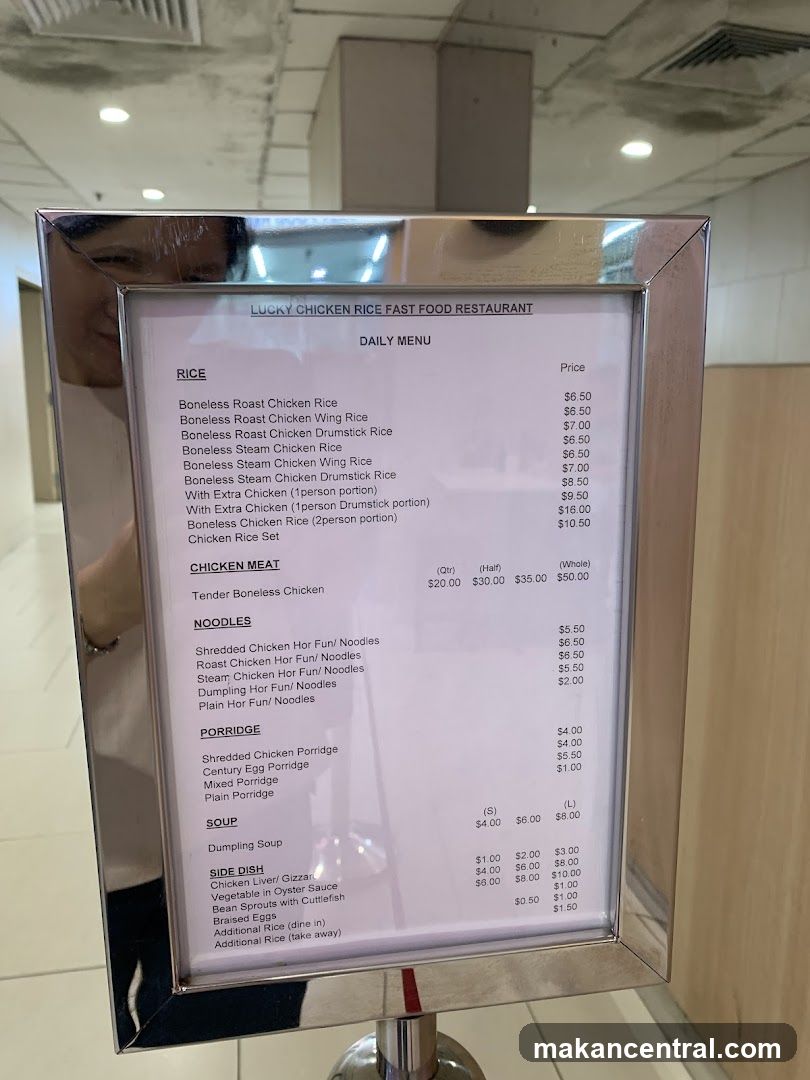 LUCKY CHICKEN RICE FAST FOOD RESTAURANT DAILY MENU