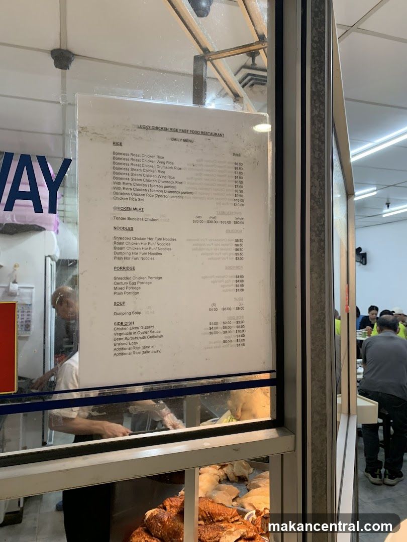 Lucky Chicken Rice Fast Food Restaurant Daily Menu