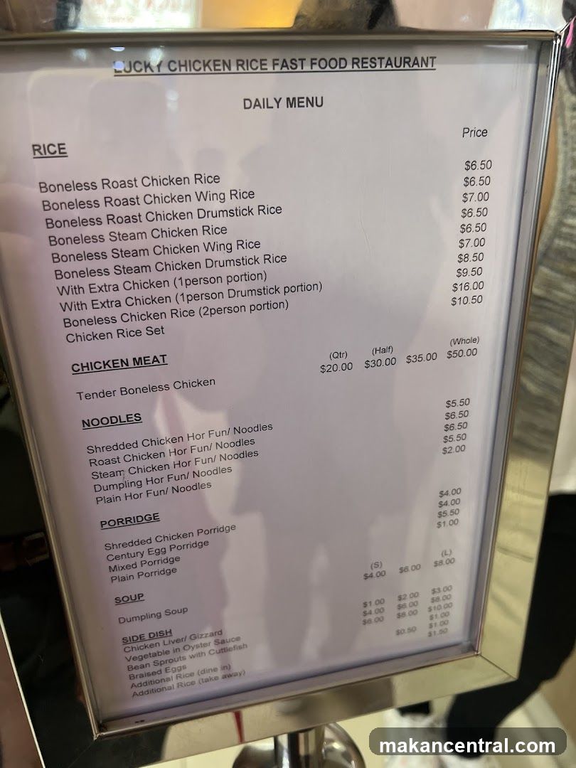 LUCKY CHICKEN RICE FAST FOOD RESTAURANT DAILY MENU