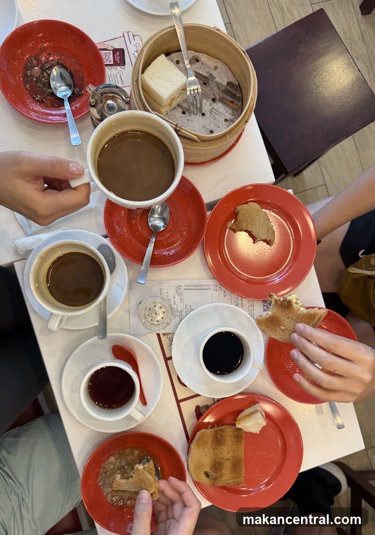 Table with coffee and toast