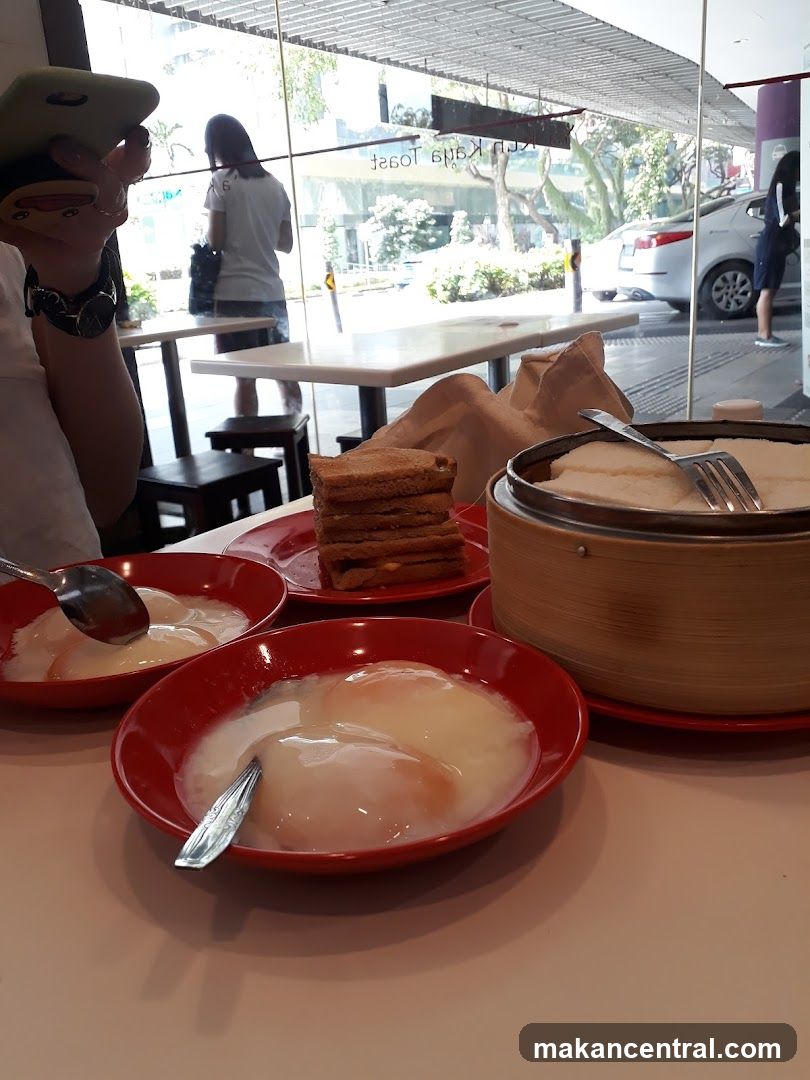 Soft-boiled eggs and toast at a cafe