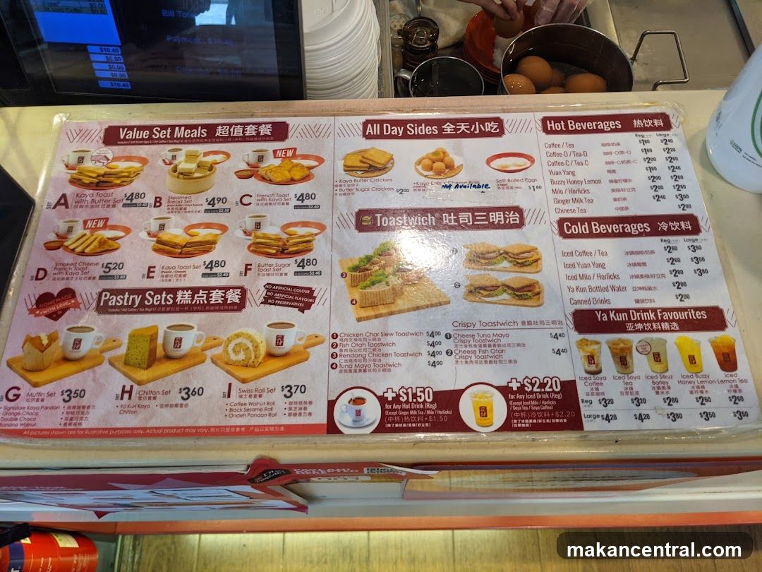 Ya Kun Menu
