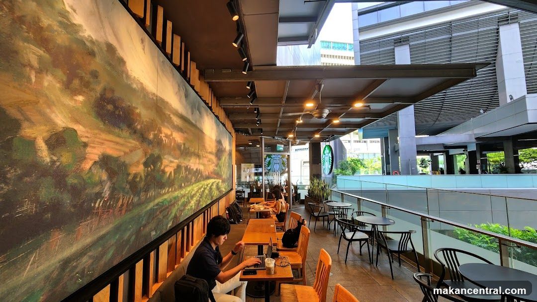 Starbucks Interior with Mural