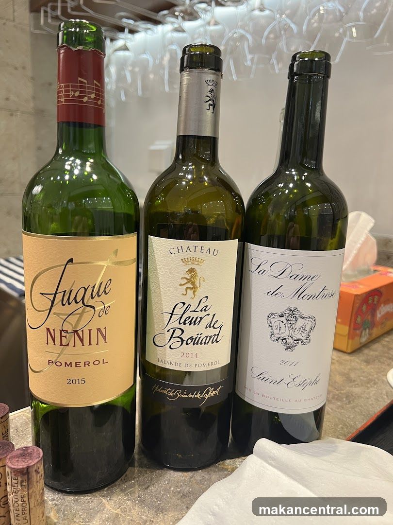 Three bottles of wine