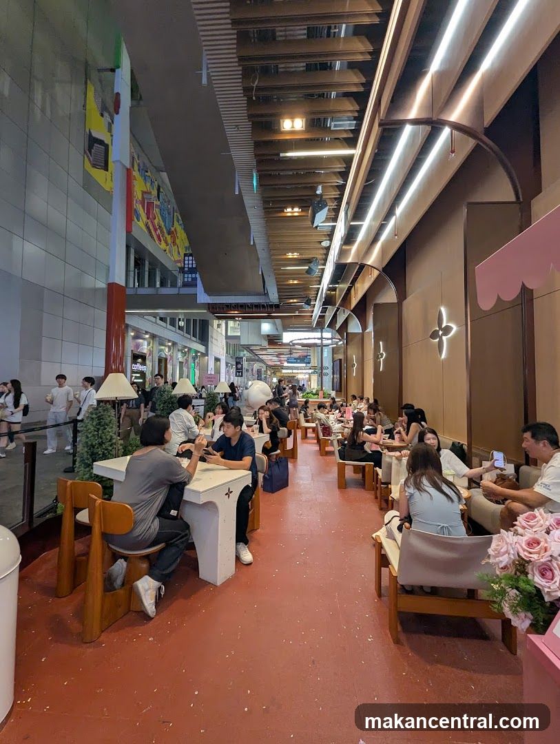 Outdoor cafe seating area