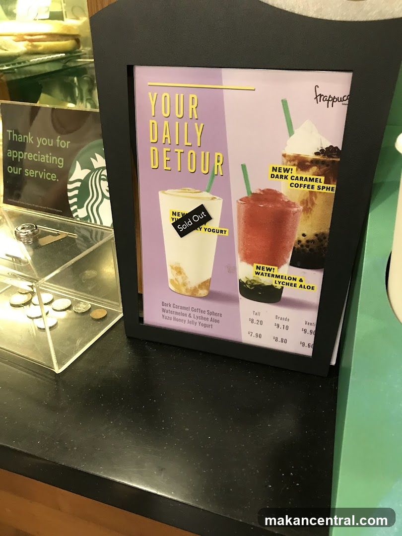 Starbucks Frappuccino Menu