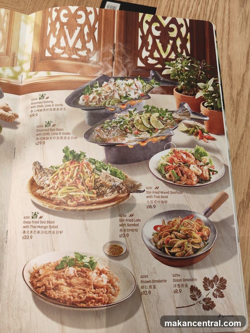 Thai Seafood Menu
