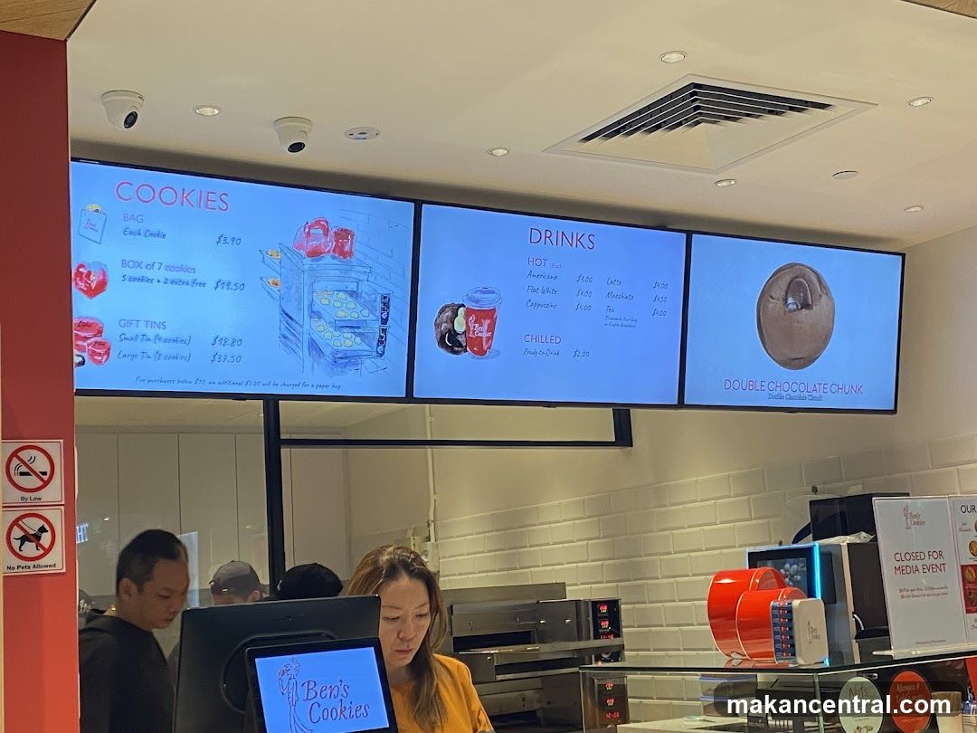 Ben's Cookies Menu