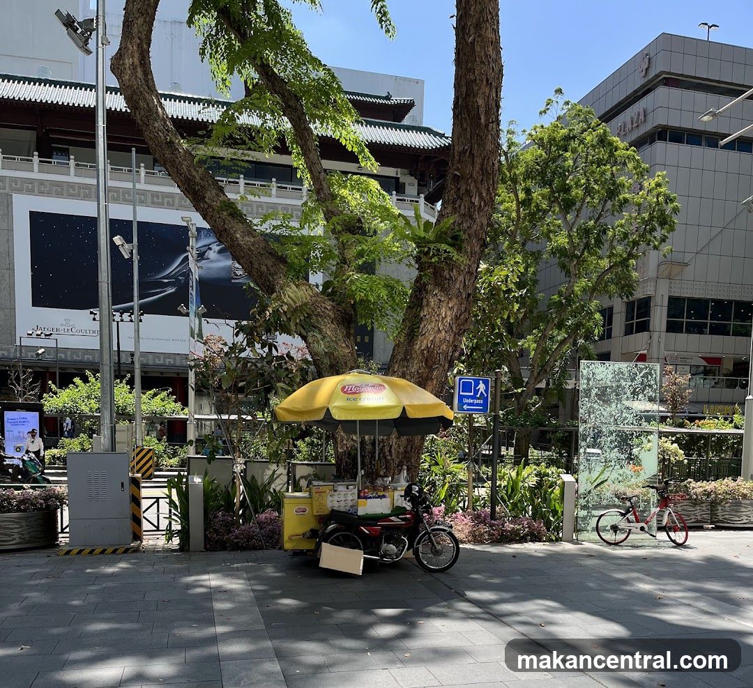 Street vendor with ice cream cart