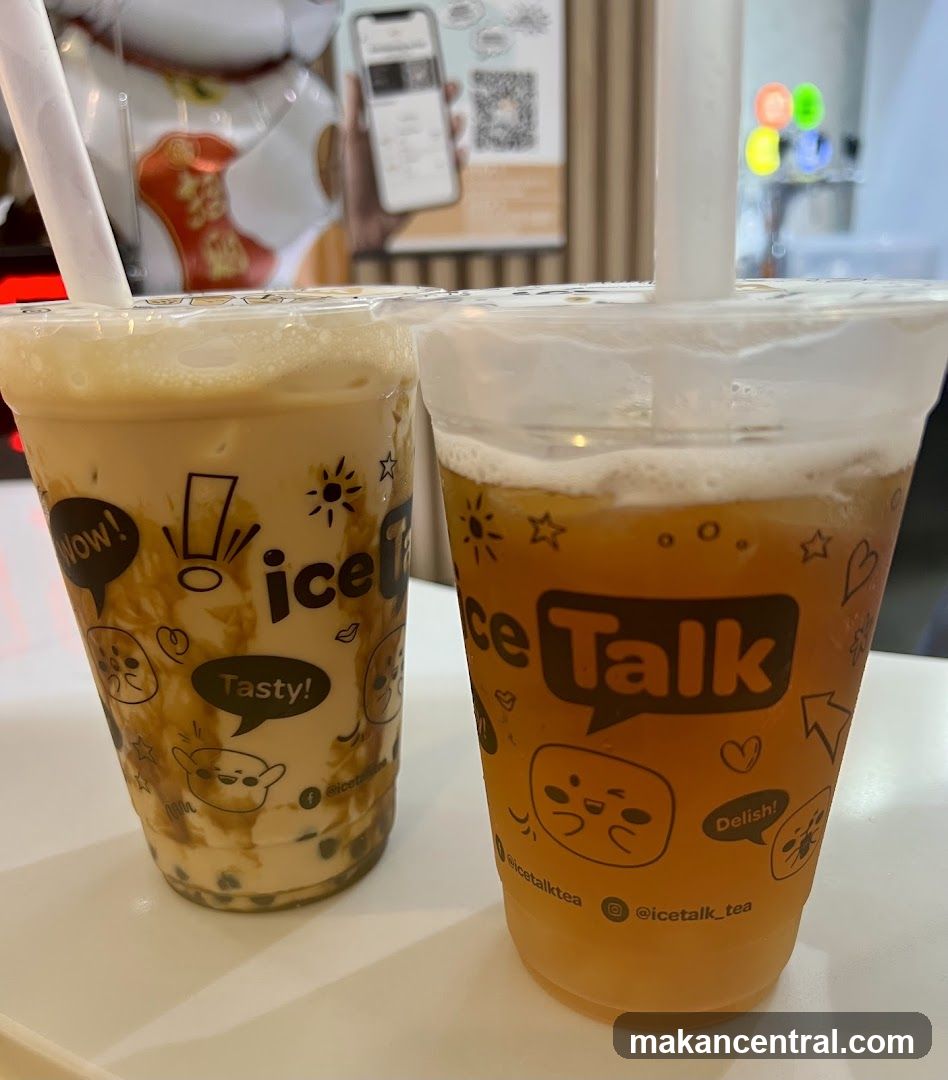 Two bubble tea drinks