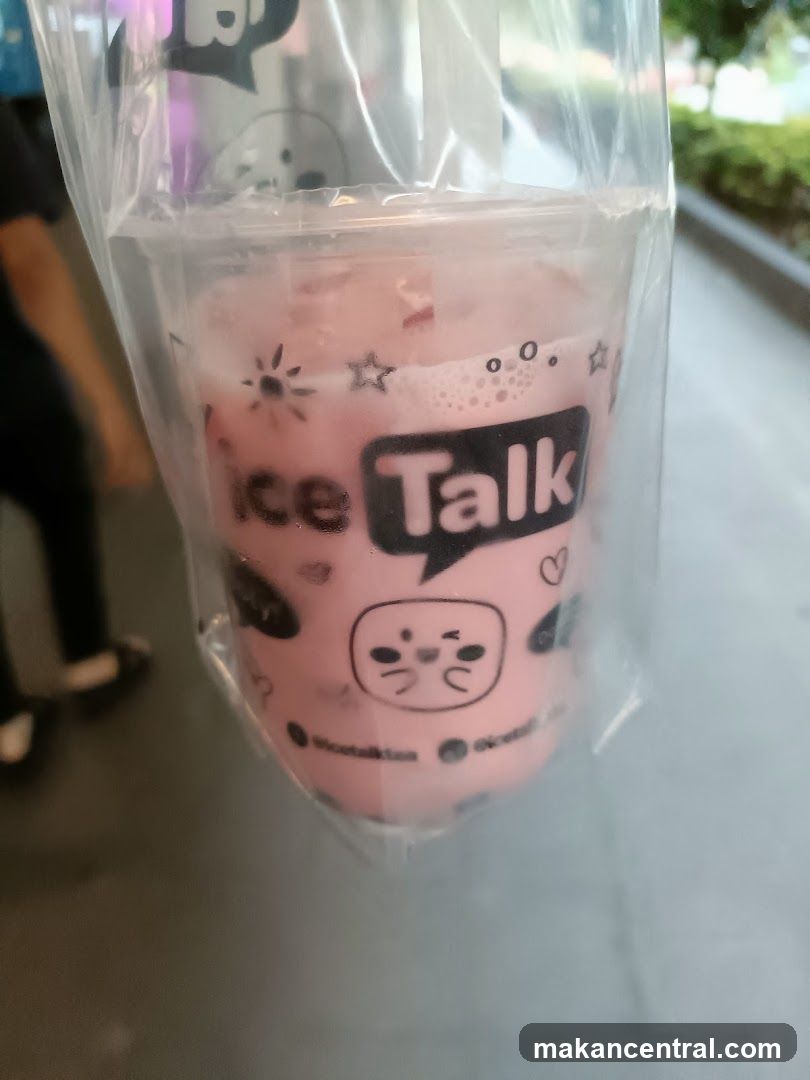 Pink Drink with "Ice Talk" Logo