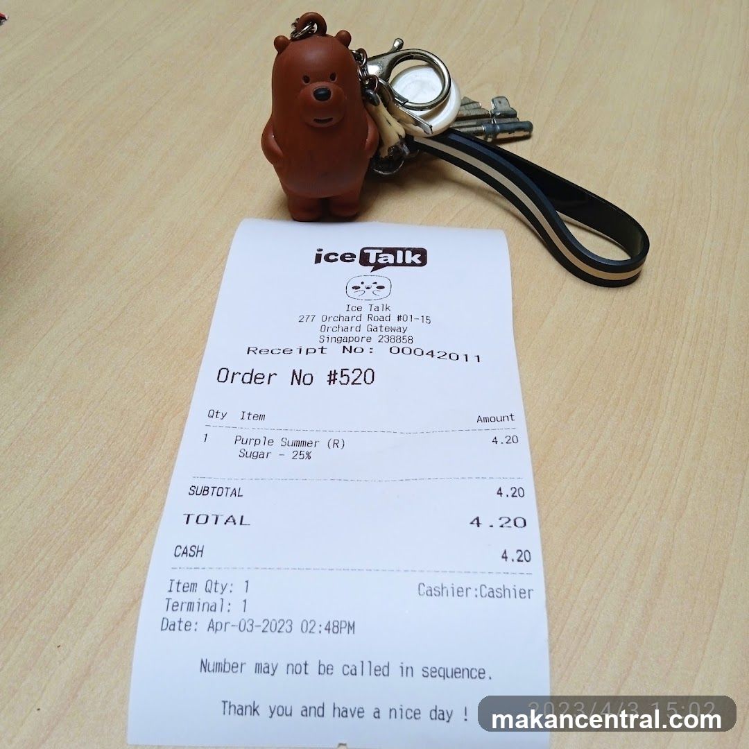 Ice Talk Receipt