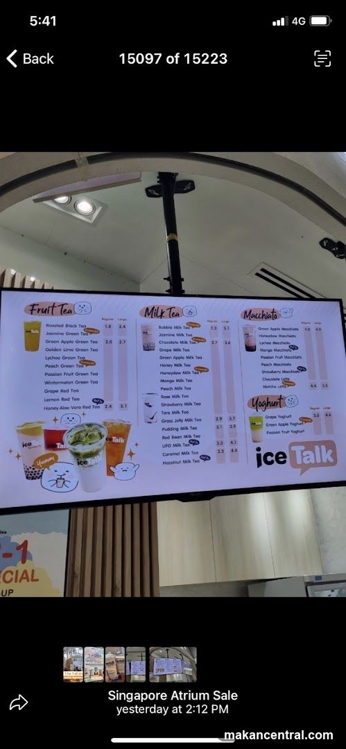 Ice Talk Menu