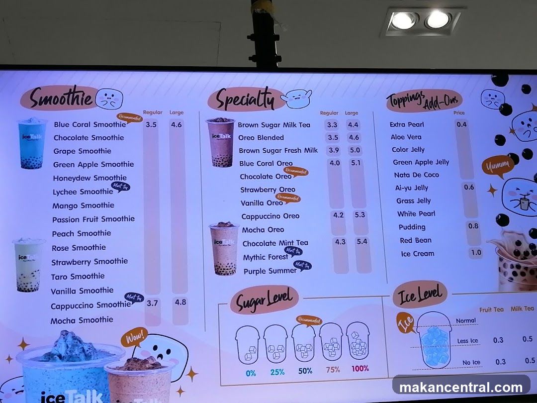 Ice Talk Menu