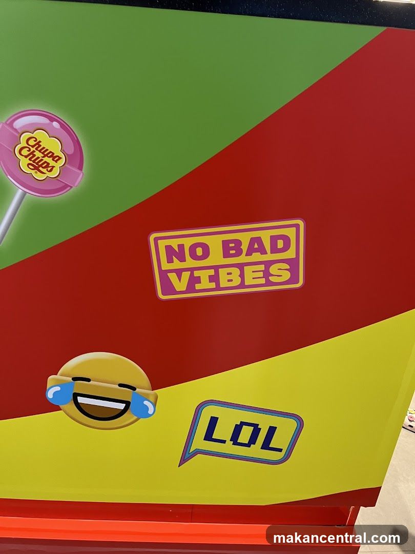 Chupa Chups branding with text and emojis