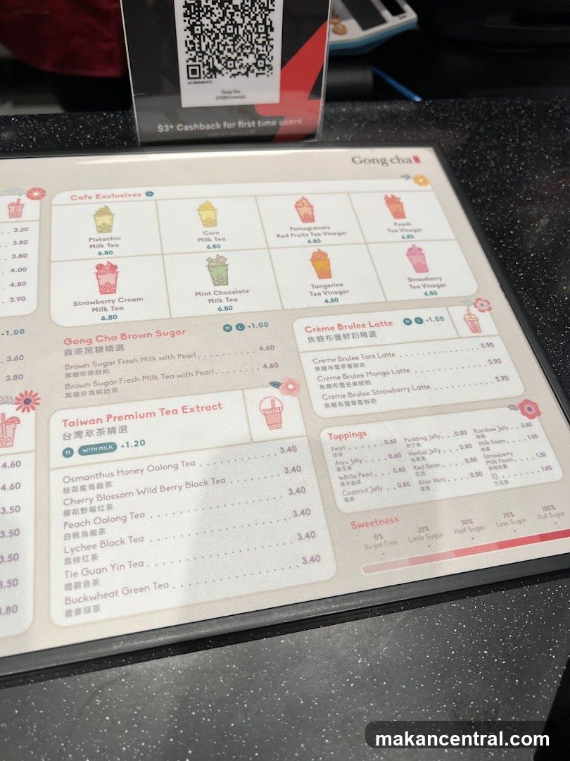 Gong Cha Menu