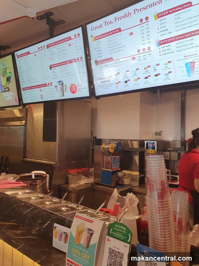 Gong Cha Menu and Counter