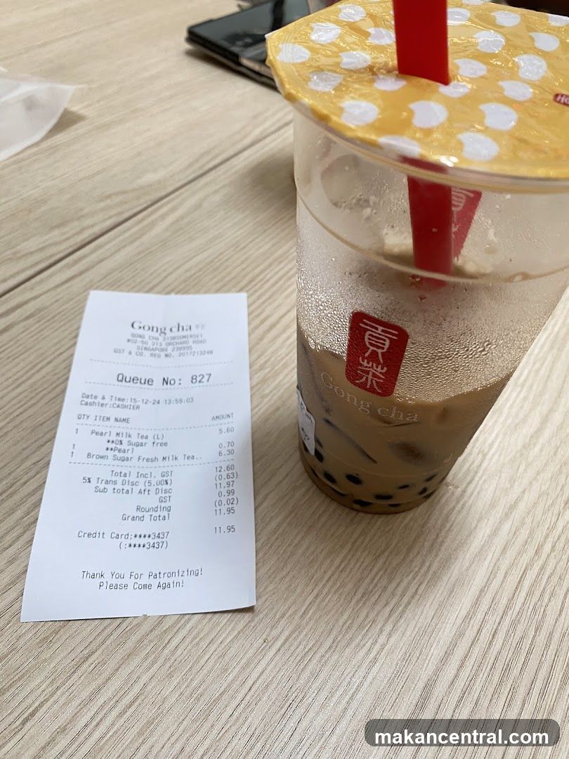 Gong Cha Receipt and Drink