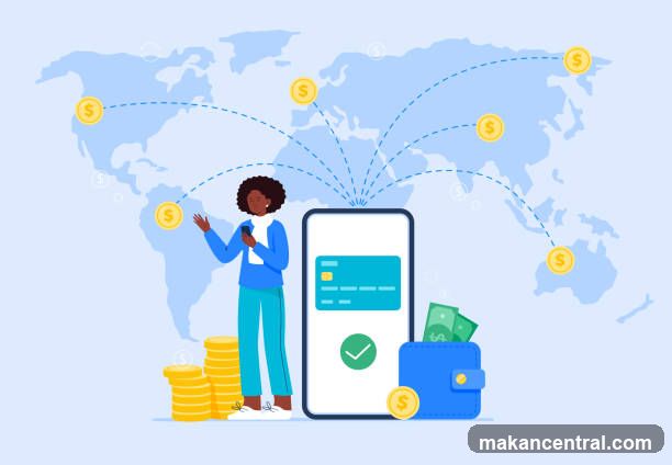 Online Money Transfer Concept