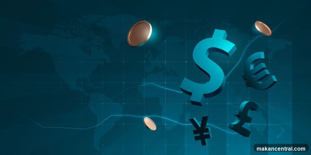 Currency Symbols and Financial Graph