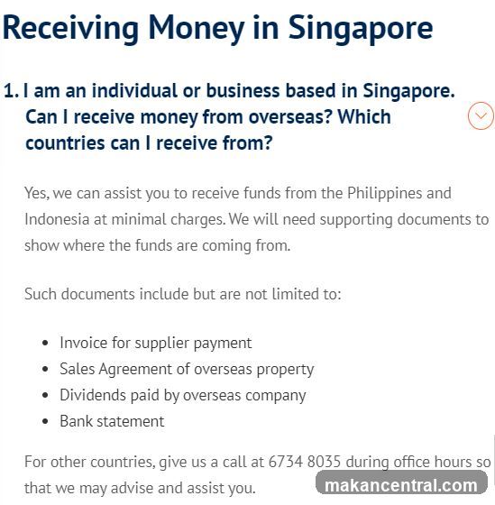 Receiving Money in Singapore