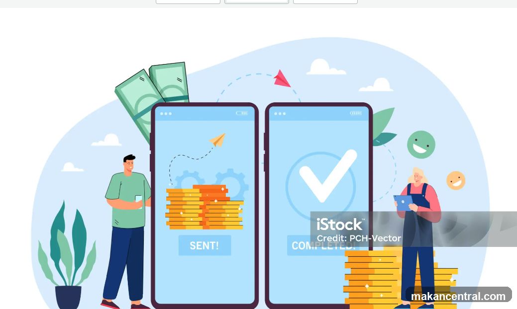 Mobile Money Transfer Illustration