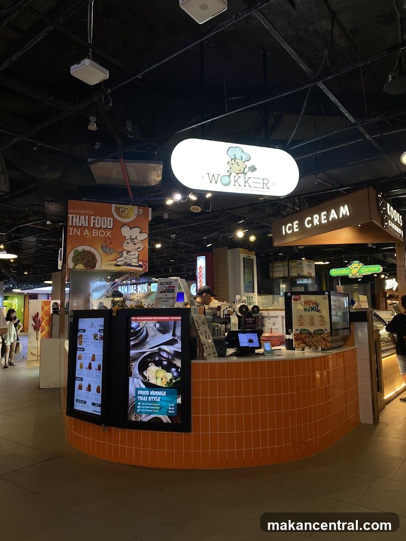 Food stall with menu displays